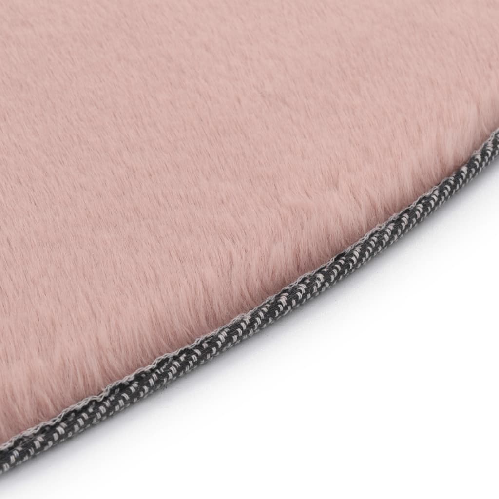 Carpet 160 cm faux rabbit fur old pink