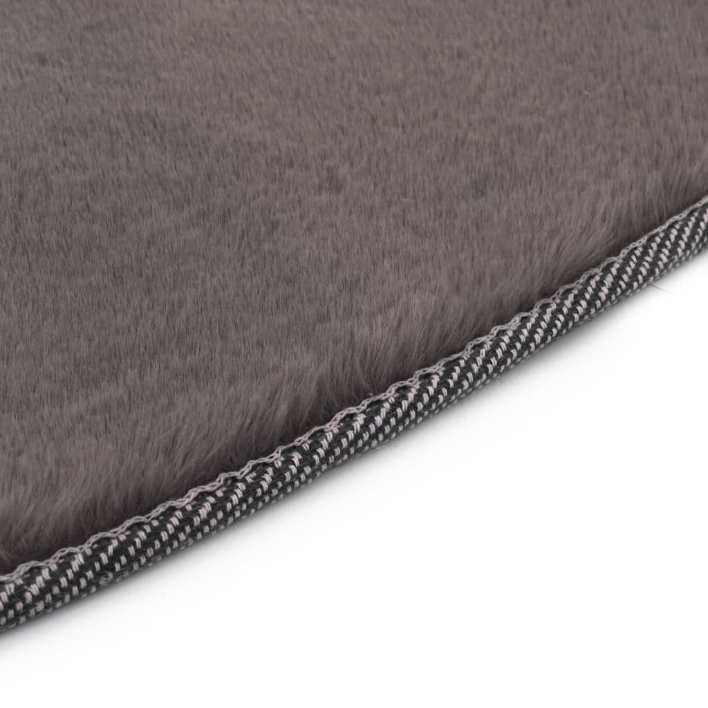 Carpet 80 cm faux rabbit fur dark gray