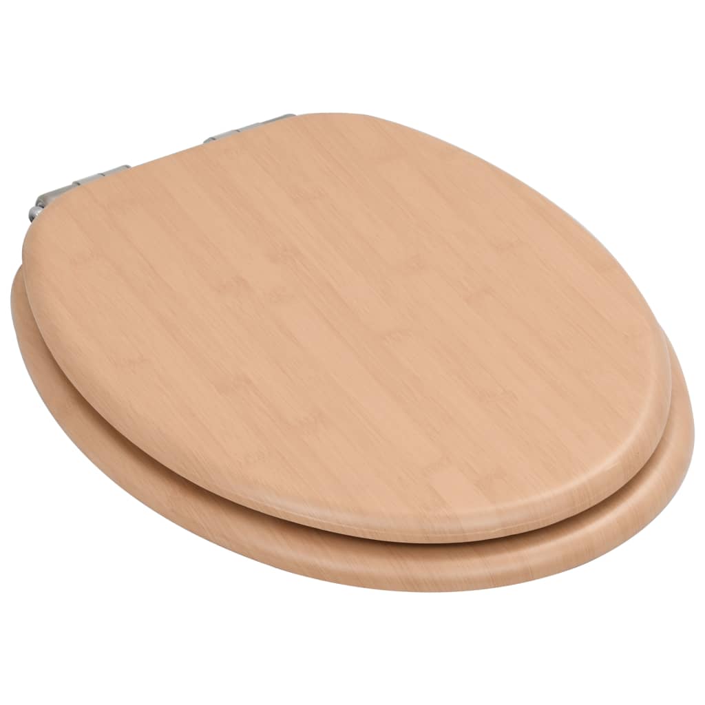 Toilet seats 2 pieces with soft close lid MDF bamboo design