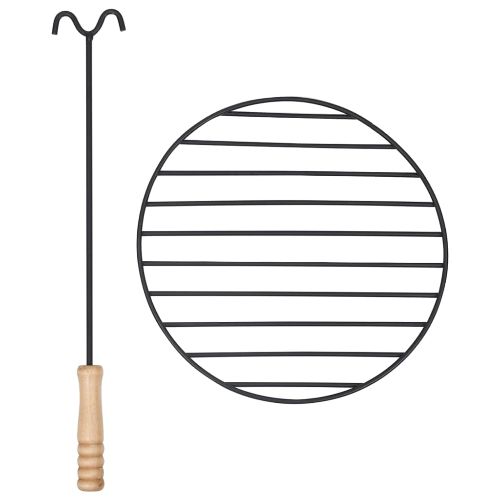 Garten-Feuerschale mit Grill Edelstahl 76 cm