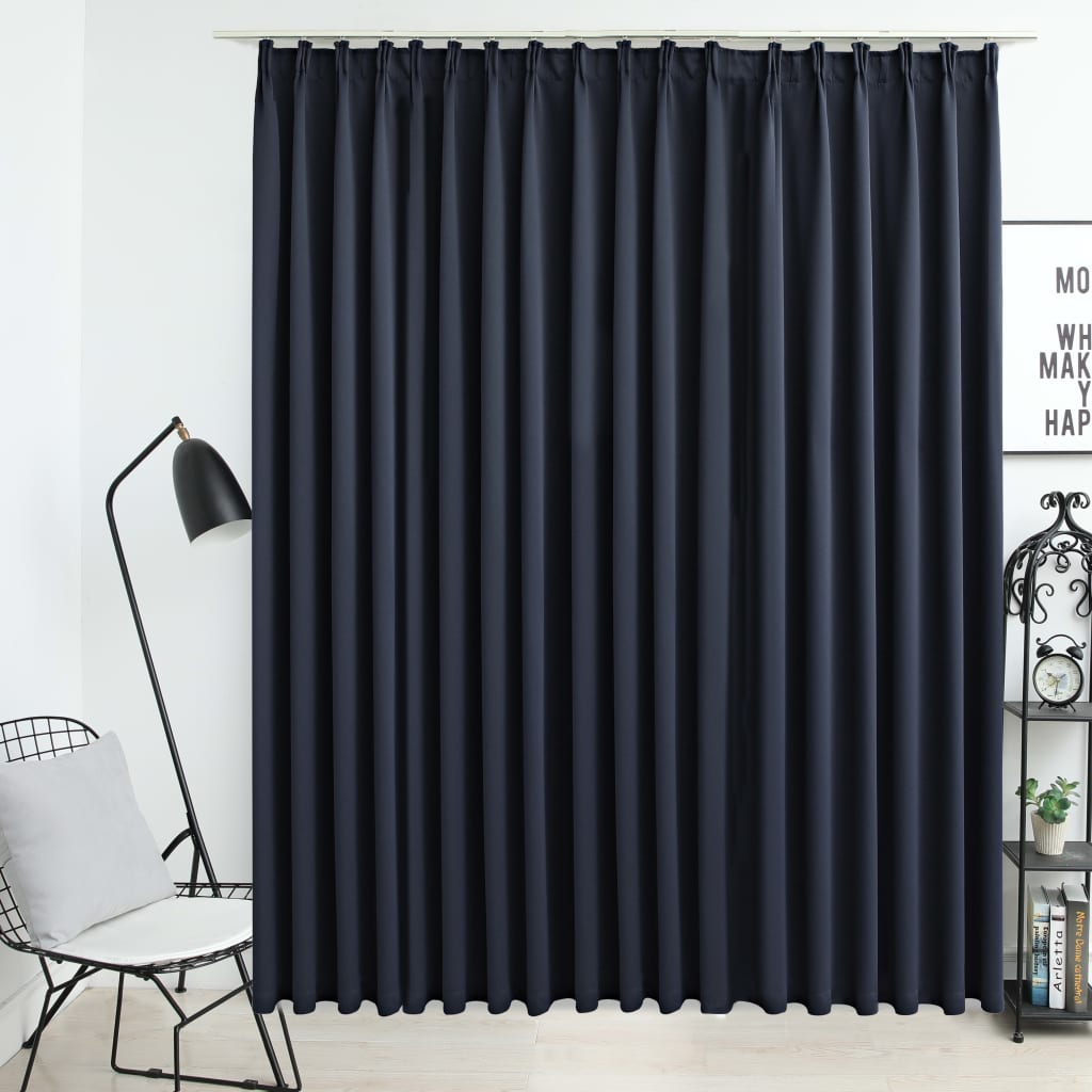 Blackout curtain with hooks anthracite 290 x 245 cm