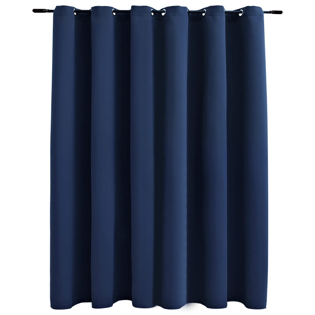 Blackout curtain with metal eyelets blue 290 x 245 cm