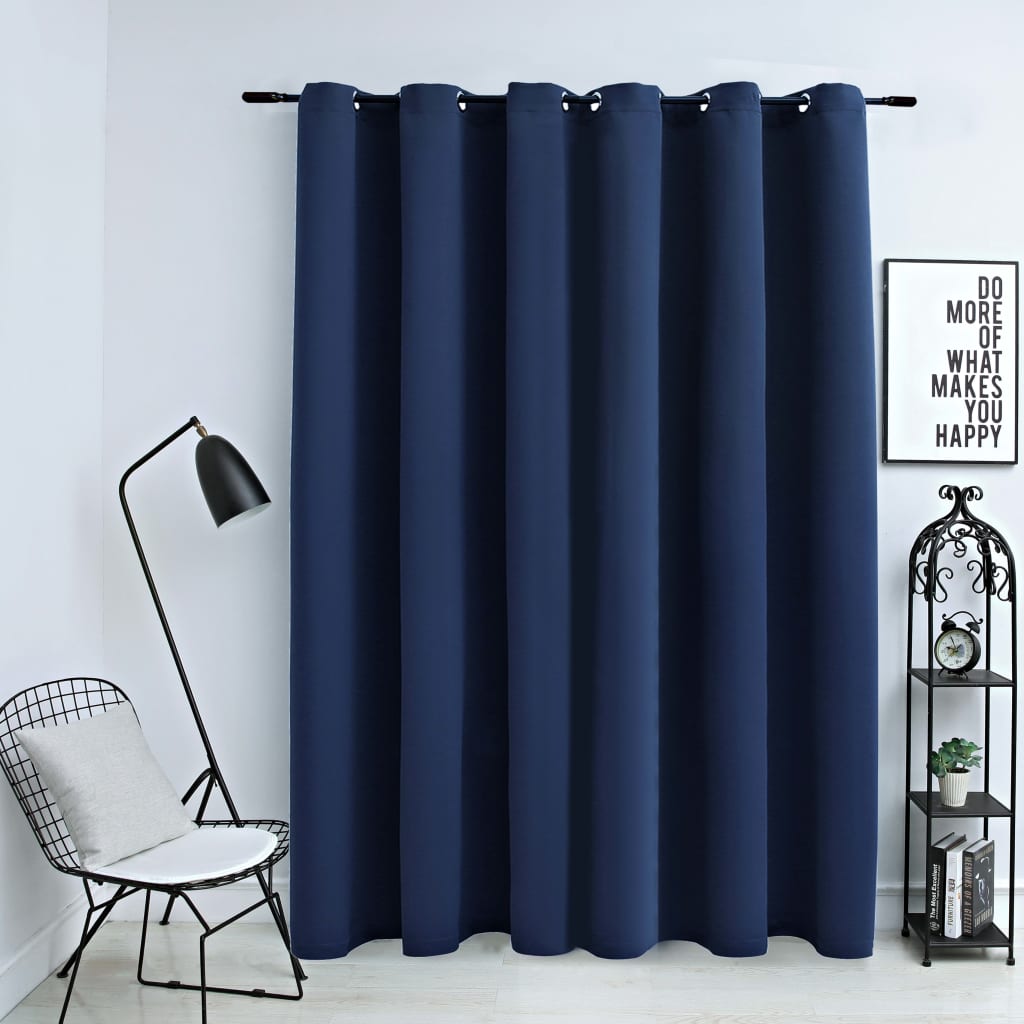 Blackout curtain with metal eyelets blue 290 x 245 cm