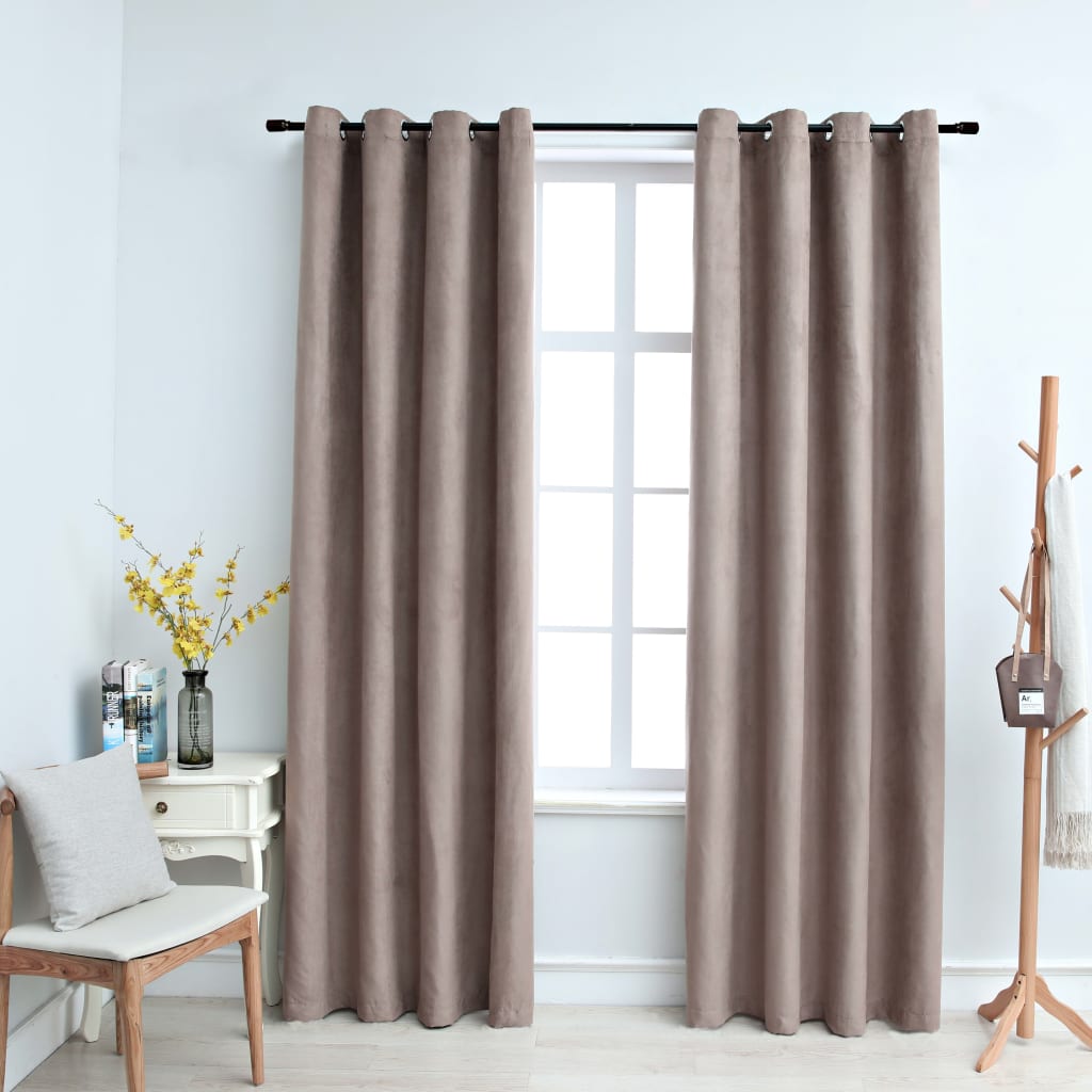 Blackout curtains with metal eyelets 2 pcs. Taupe 140x225 cm
