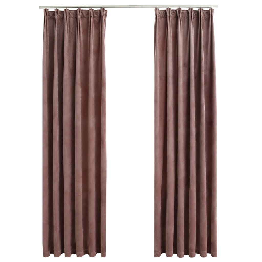 Blackout curtain hooks 2 pieces velvet antique pink 140x245cm