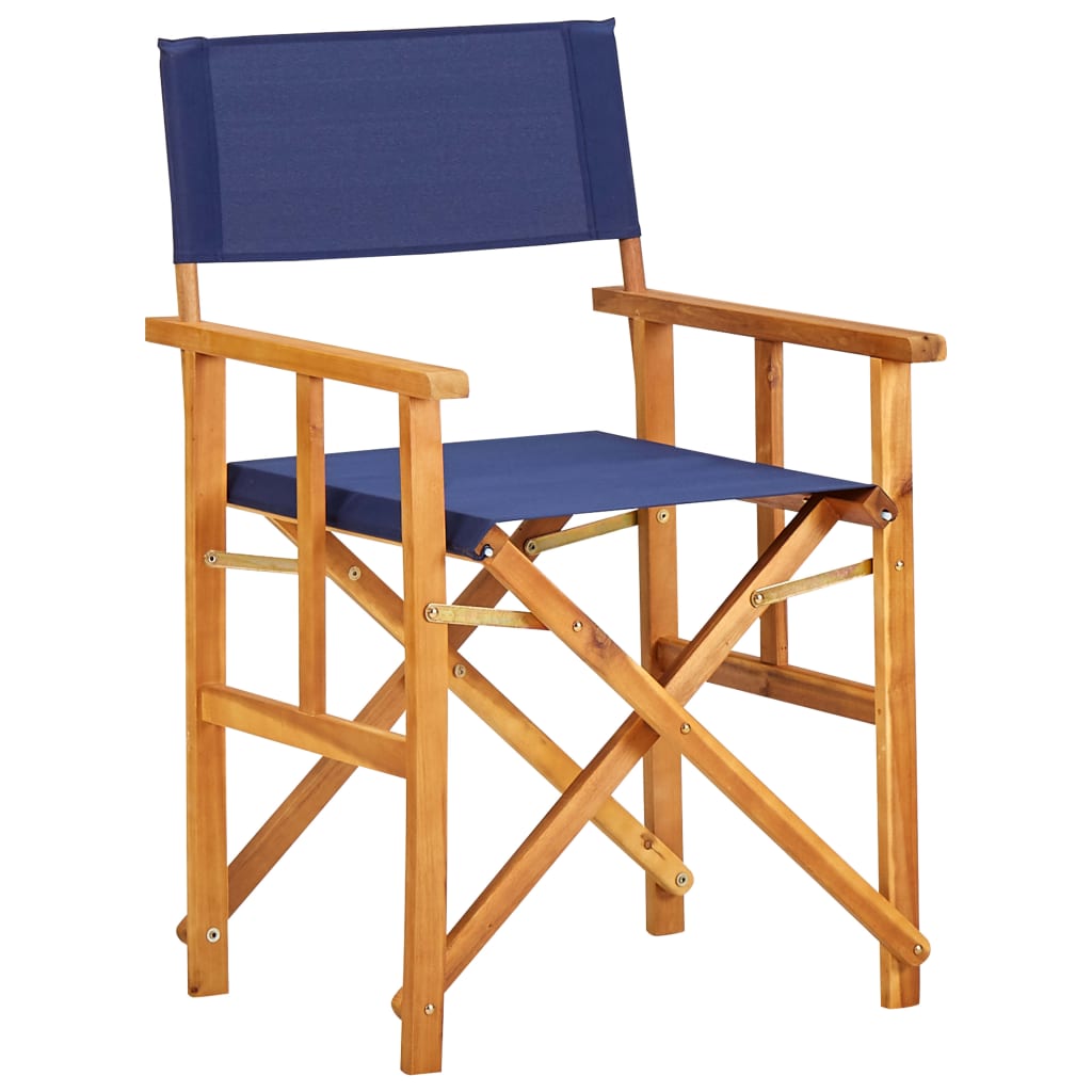 Director's chairs 2 pcs. Solid blue acacia wood