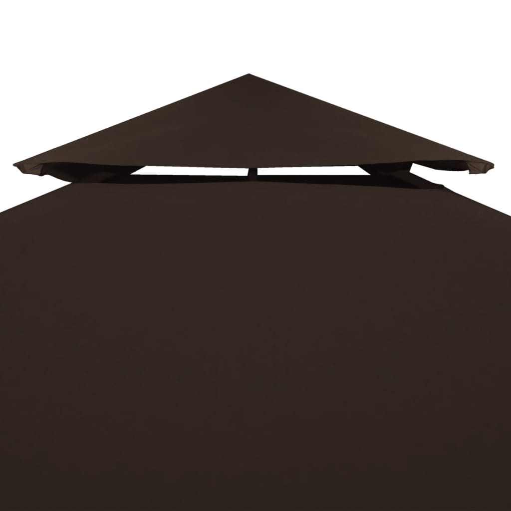 Pavillon-Dachplane mit Kaminabzug 310 g/m² 3x3 m Braun