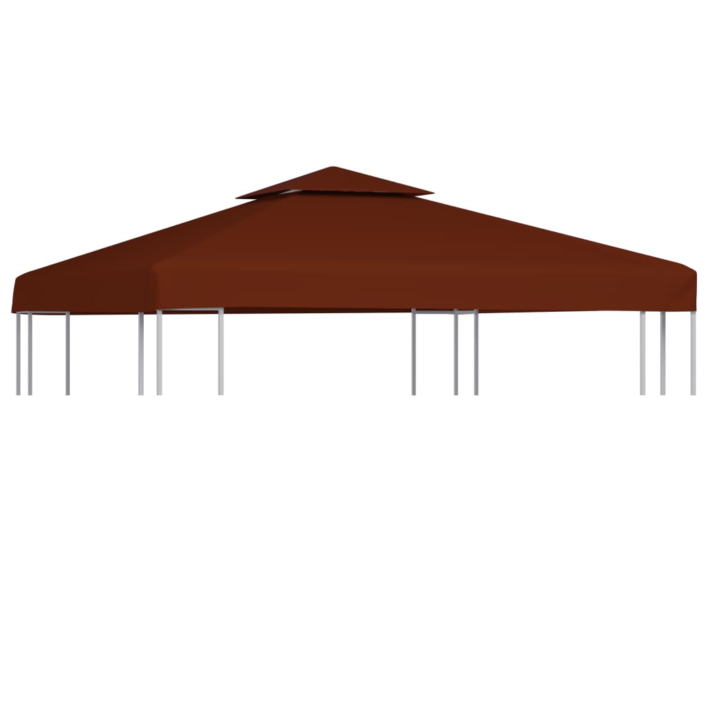 Pavilion roof tarpaulin with chimney flue 310 g/m² 3x3 m terracotta