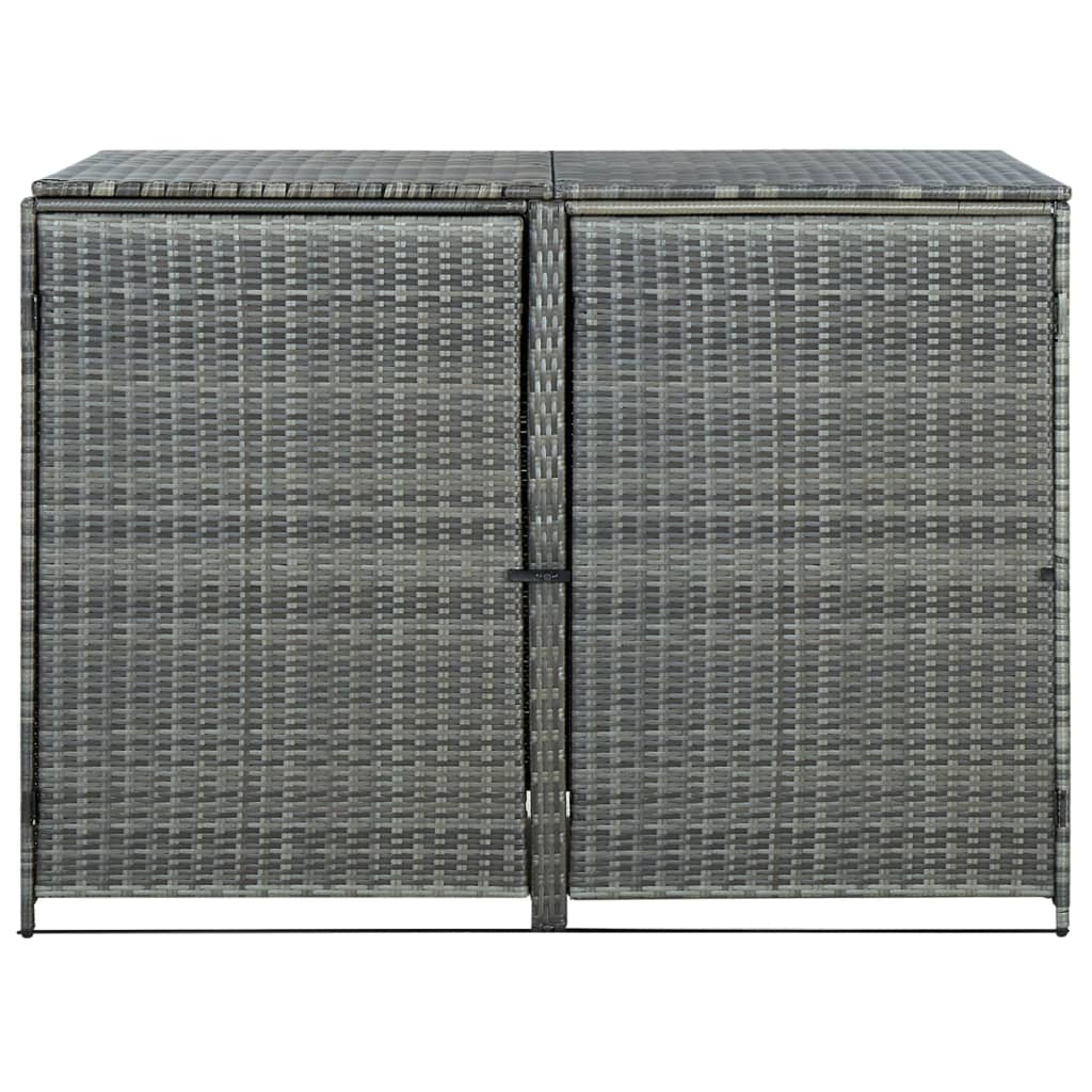 Garbage can box for 2 tons of poly rattan anthracite 148×77×111 cm