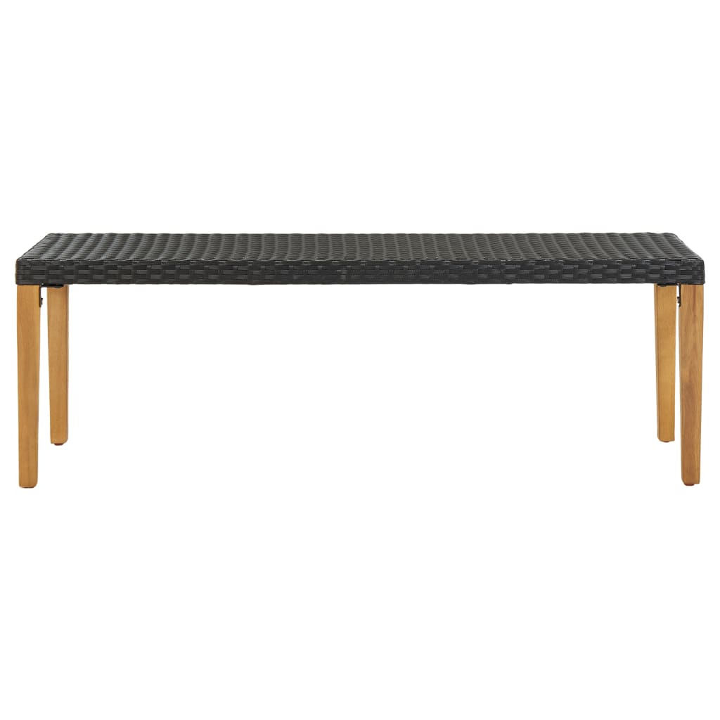 Garden bench 80 cm poly rattan black