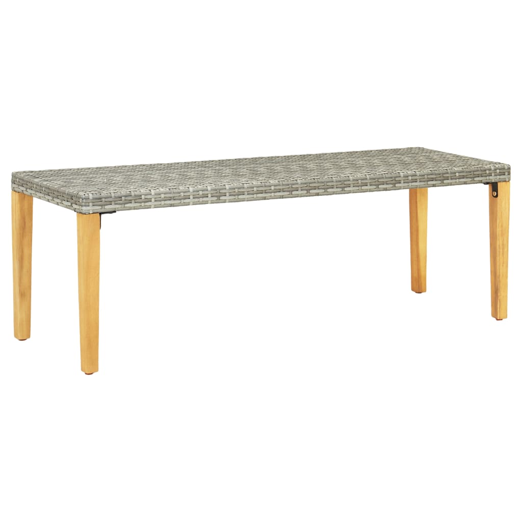 Garden bench 80 cm poly rattan gray