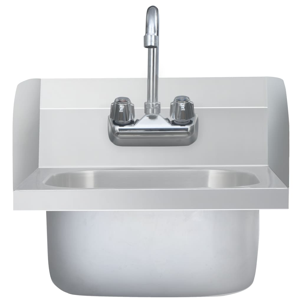 Gastro hand basin with stainless steel tap