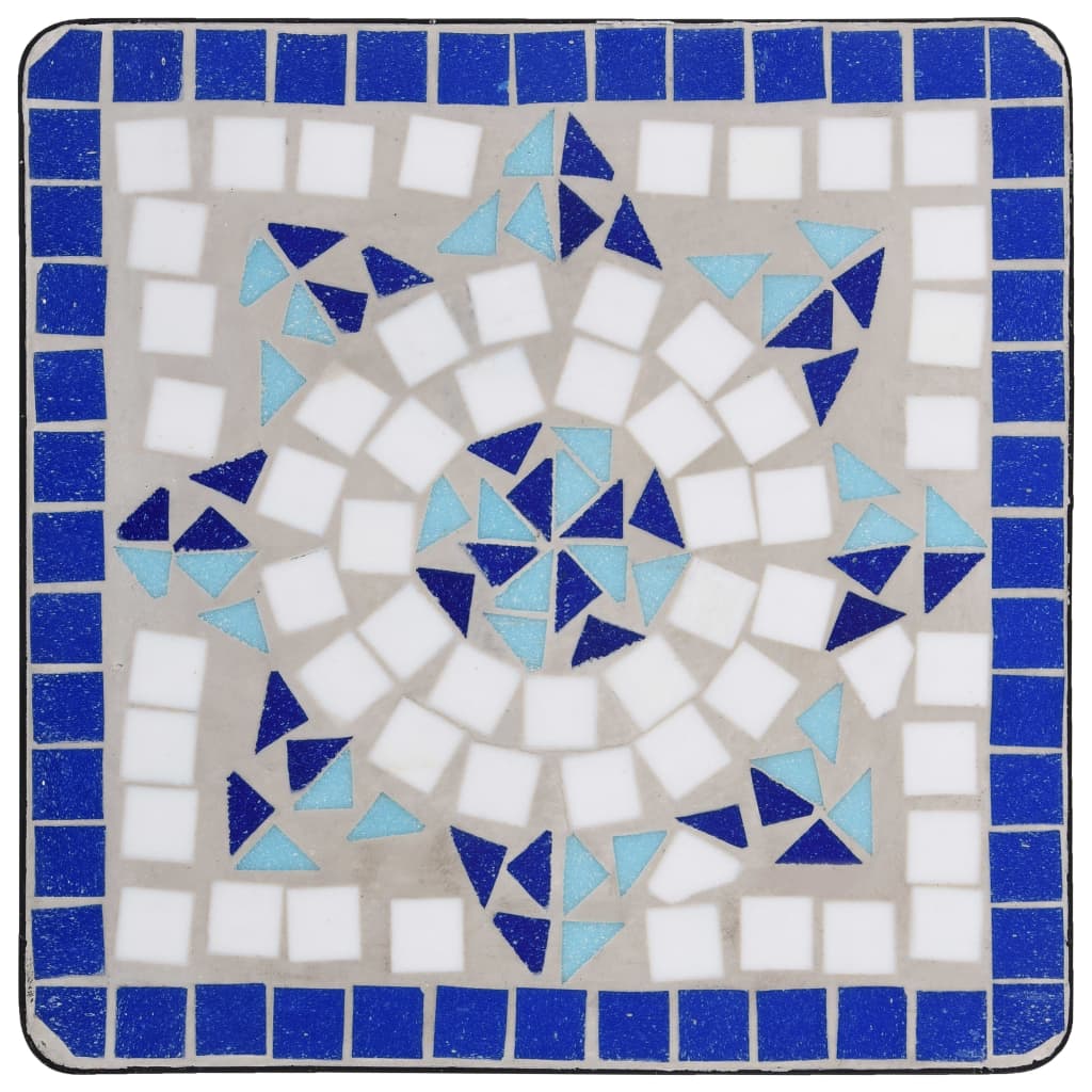 Mosaik-Beistelltisch Blau und Weiß Keramik