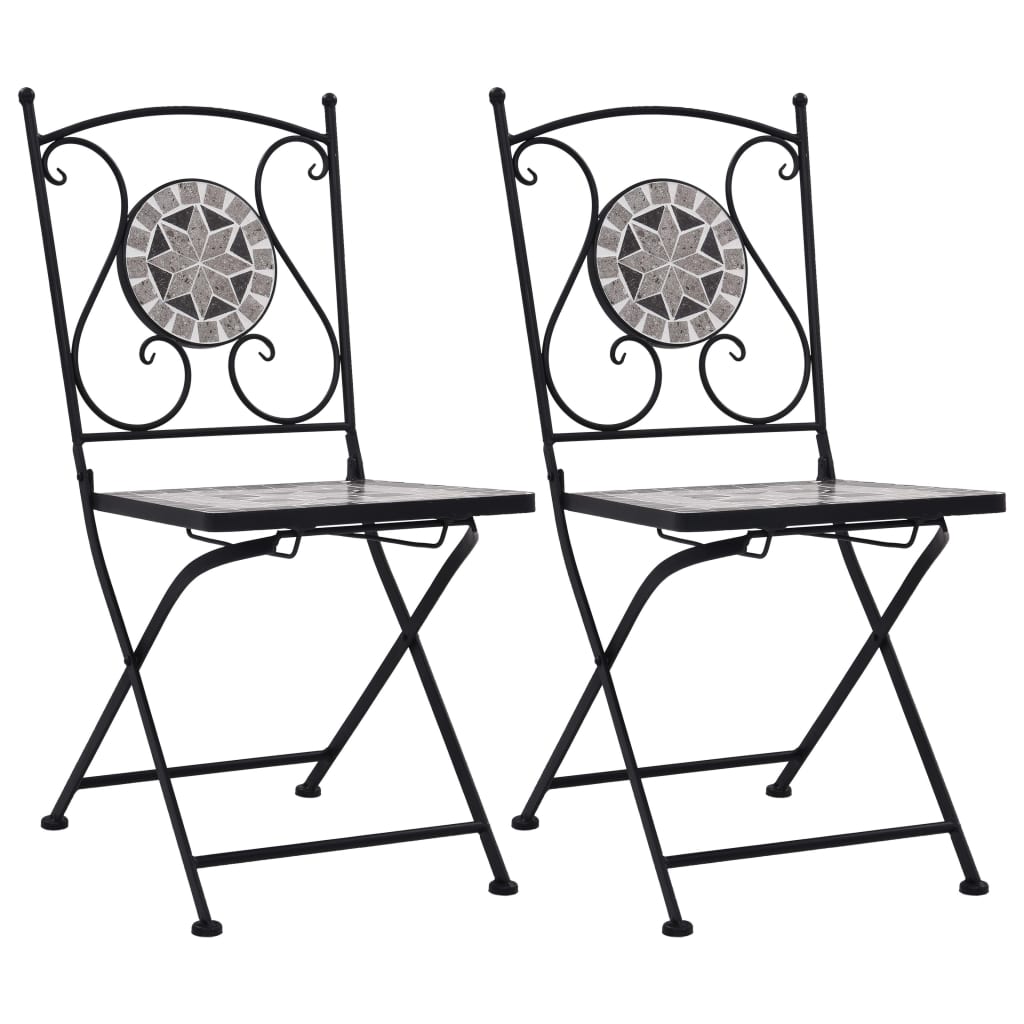 Mosaic bistro chairs 2 pcs. Gray