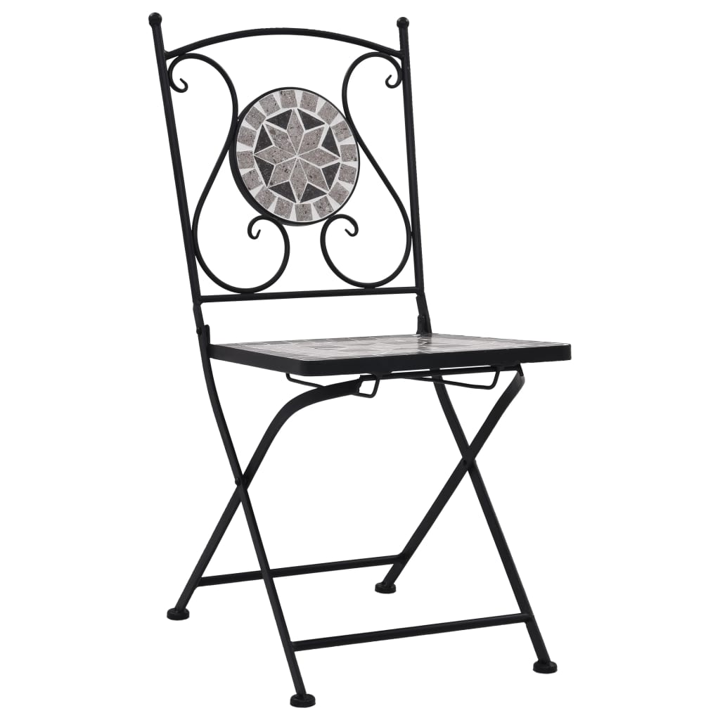 Mosaic bistro chairs 2 pcs. Gray