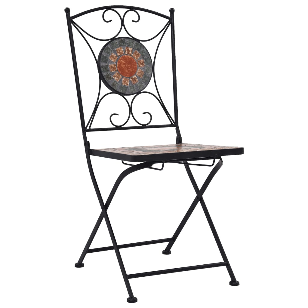 Mosaic bistro chairs 2 pcs. Orange / Gray