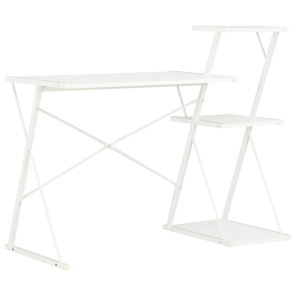Desk with shelf white 116×50×93 cm
