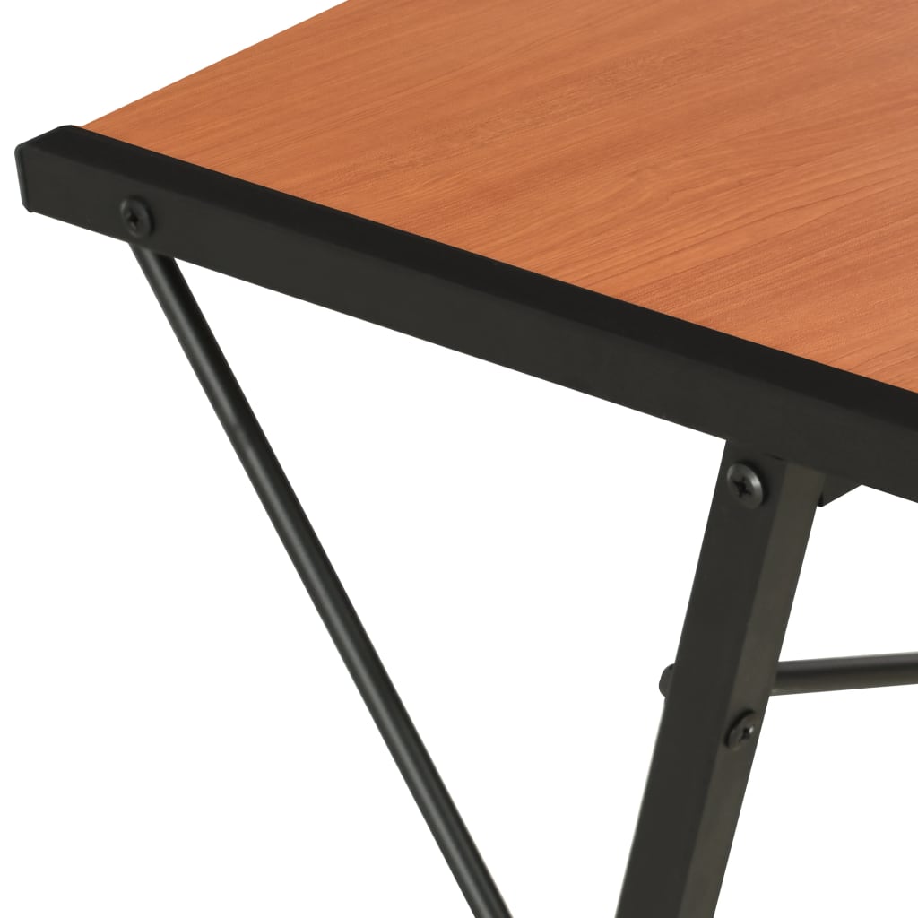 Desk with shelf black and brown 116×50×93 cm