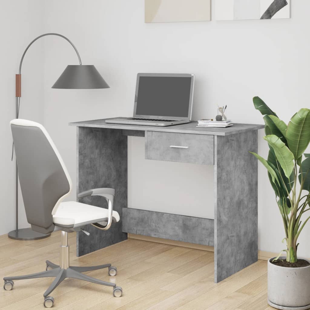 Desk concrete gray 100×50×76 cm wood material