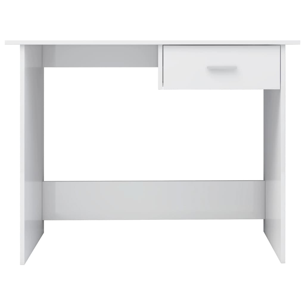 Desk high-gloss white 100×50×76 cm wood material