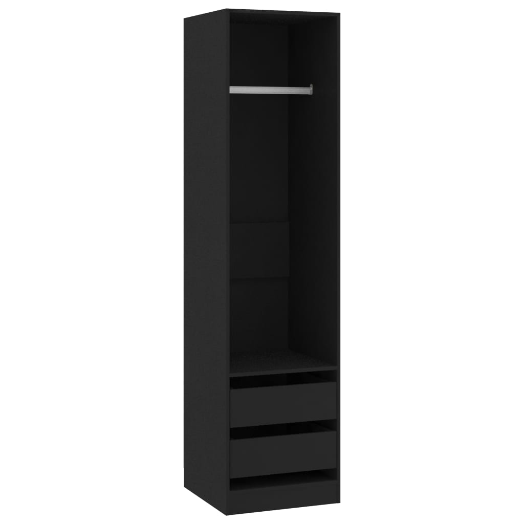 Wardrobe with drawers black 50x50x200cm made of wood