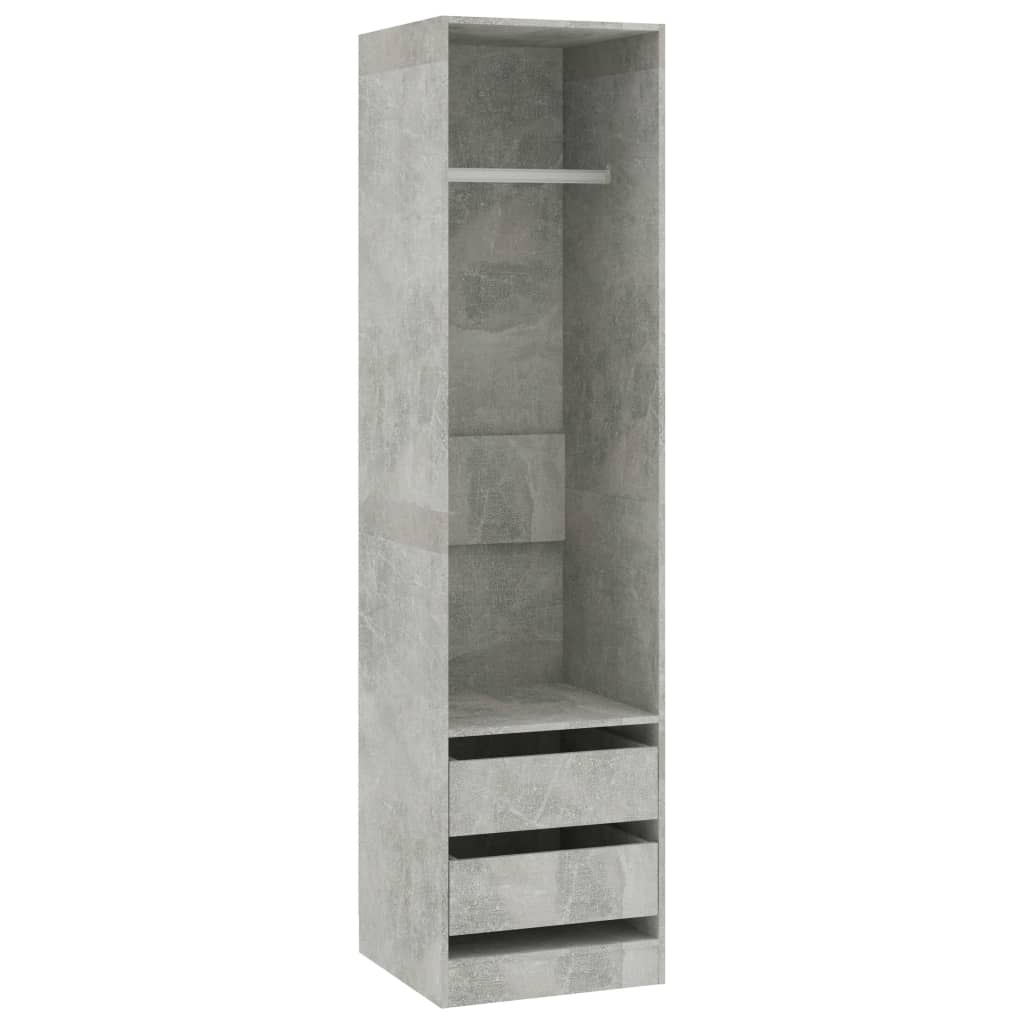 Wardrobe drawers concrete gray 50x50x200cm wood material