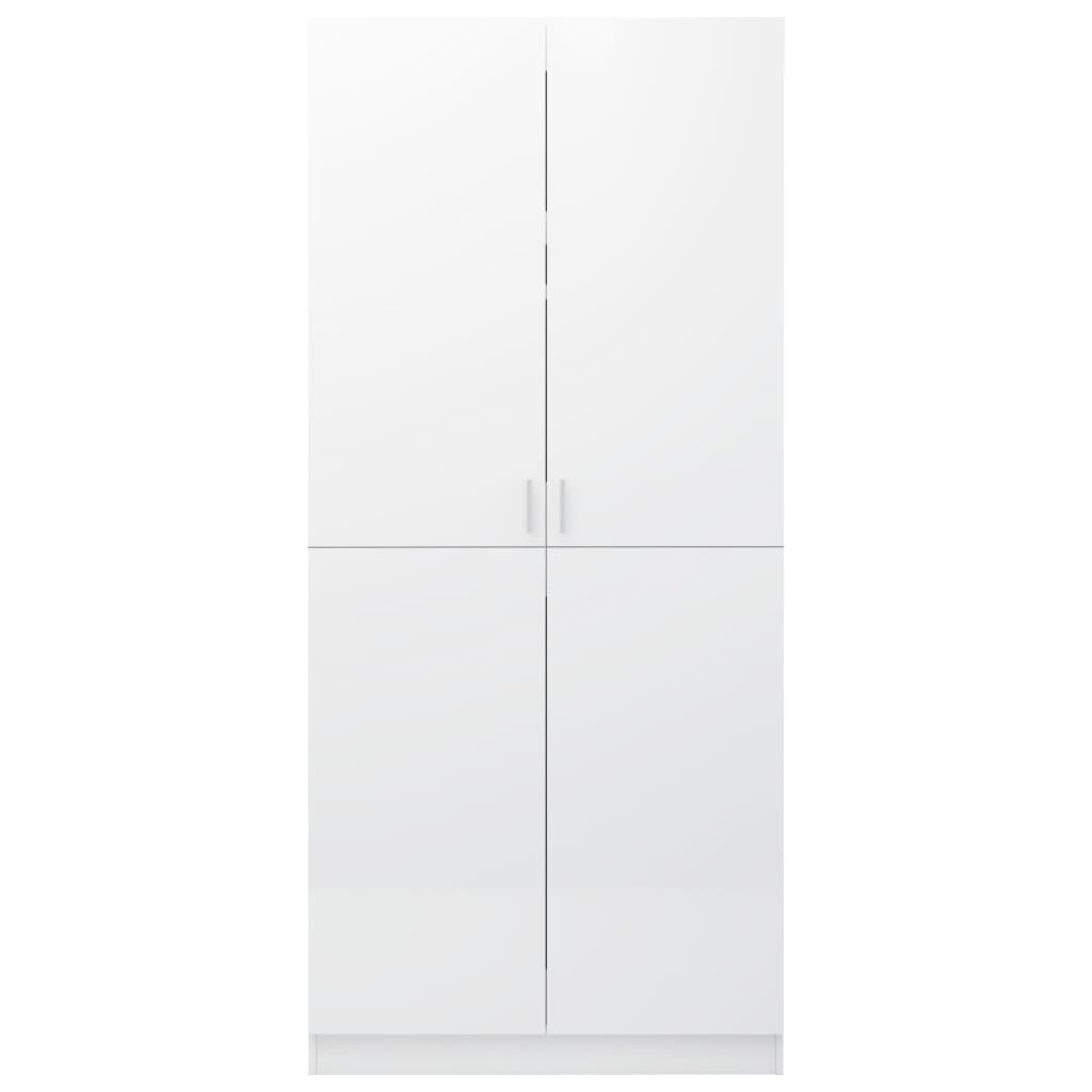 Wardrobe high-gloss white 80x52x180 cm made of wood