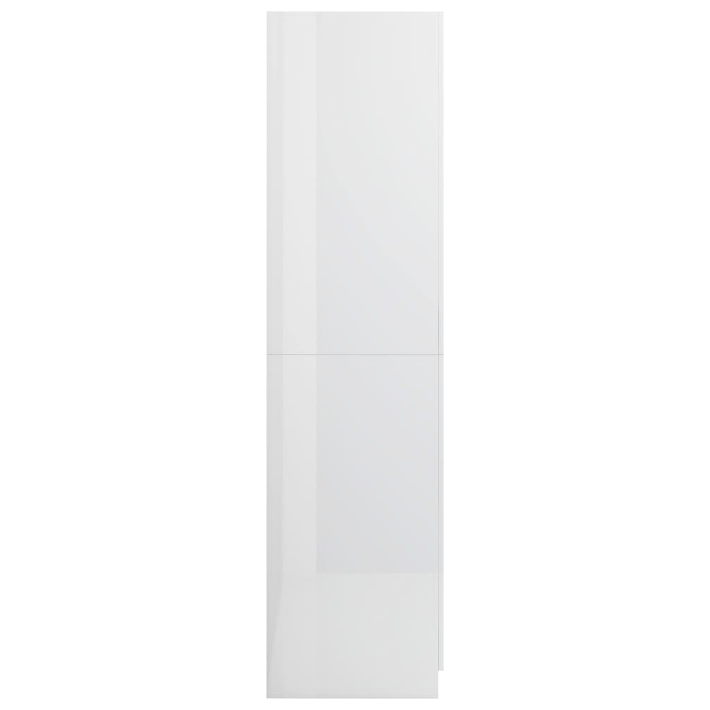 Kleiderschrank Hochglanz-Weiß 80x52x180 cm Holzwerkstoff