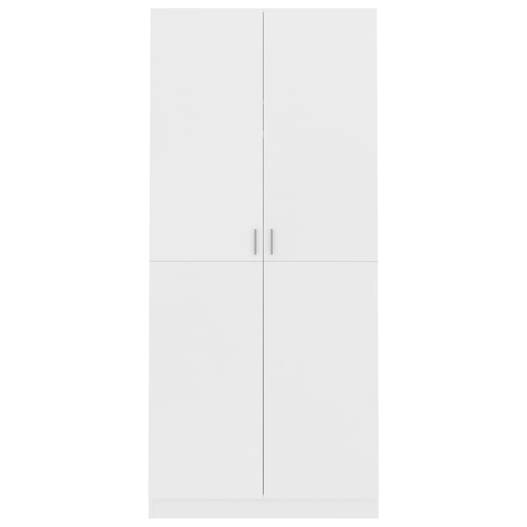 Kleiderschrank Weiß 90x52x200 cm Holzwerkstoff
