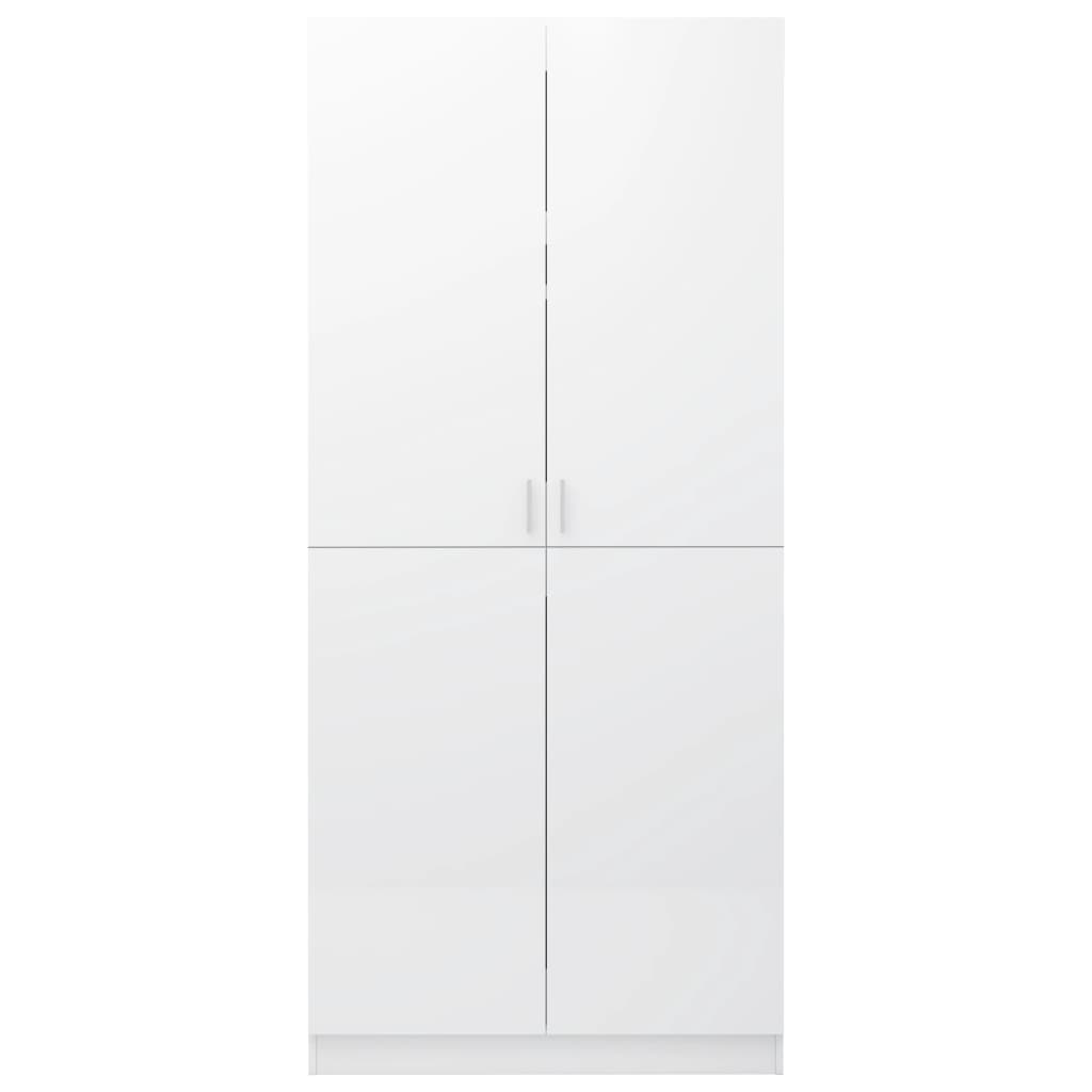 Kleiderschrank Hochglanz-Weiß 90x52x200 cm Holzwerkstoff