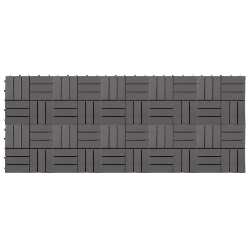 Terrace tiles 10 pcs. Gray 30×30 cm solid acacia wood