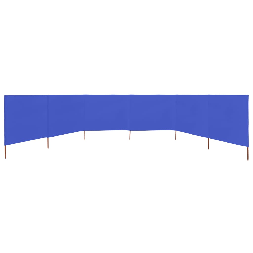 6-teiliges Windschutzgewebe 800 x 80 cm Azurblau