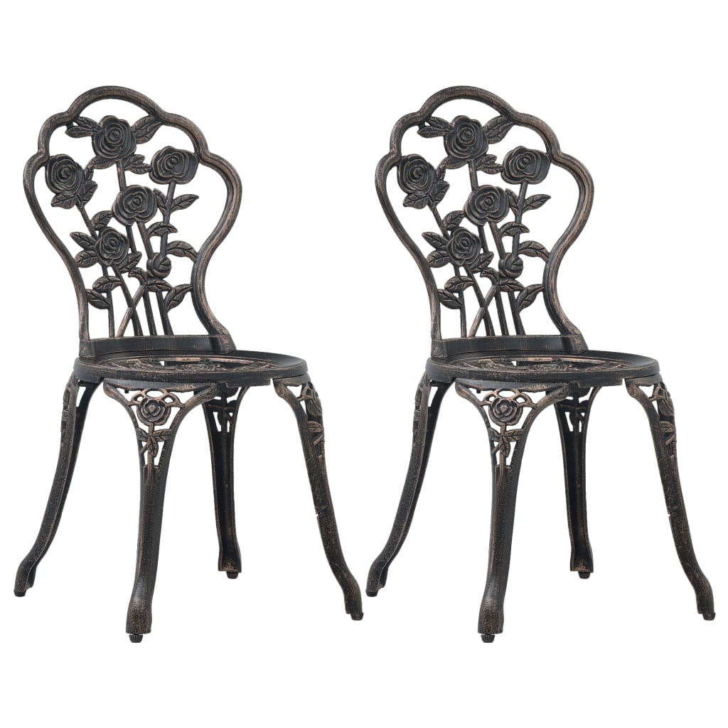 Bistro chairs 2 pcs. Bronze cast aluminum