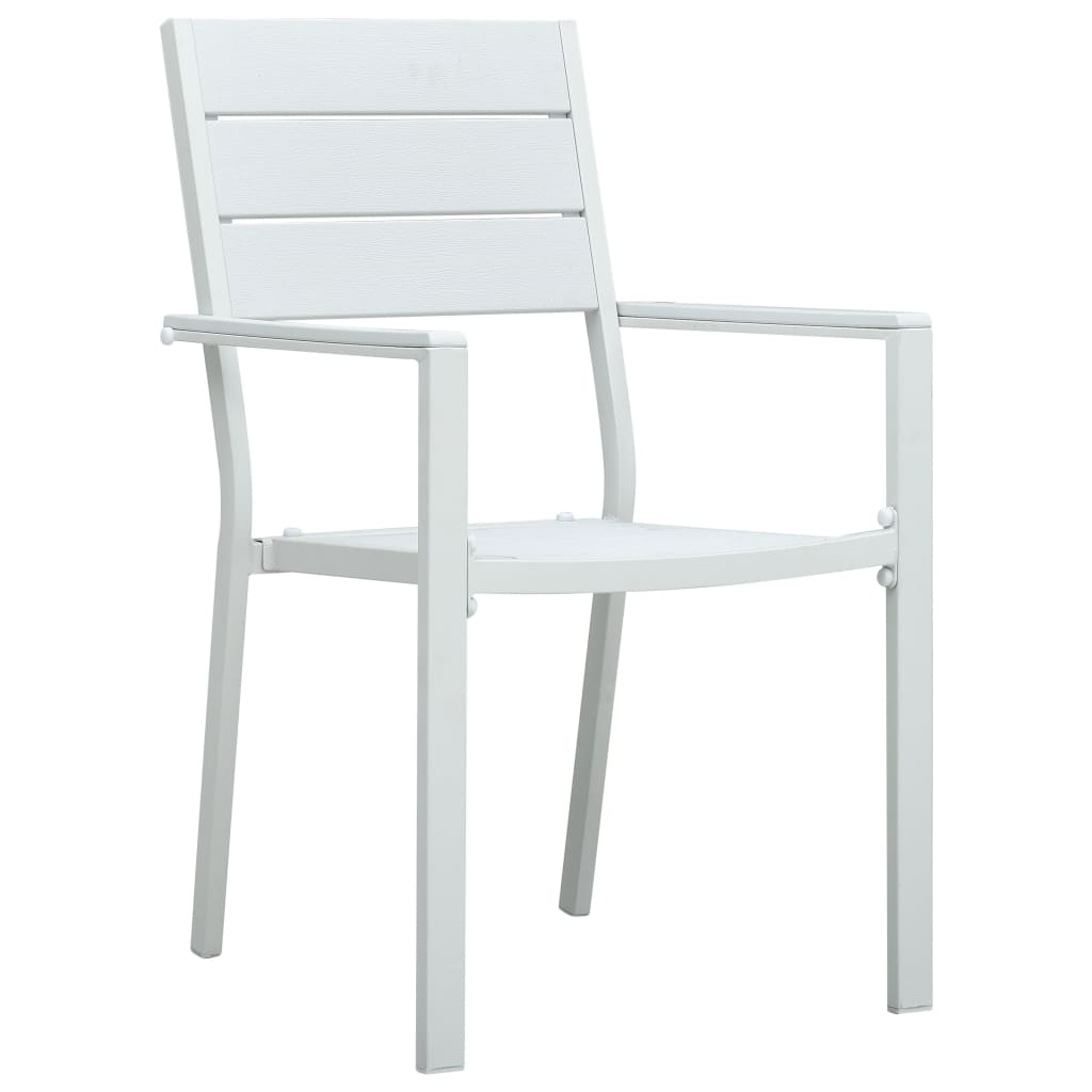 Garden chairs 4 pieces. White HDPE wood look