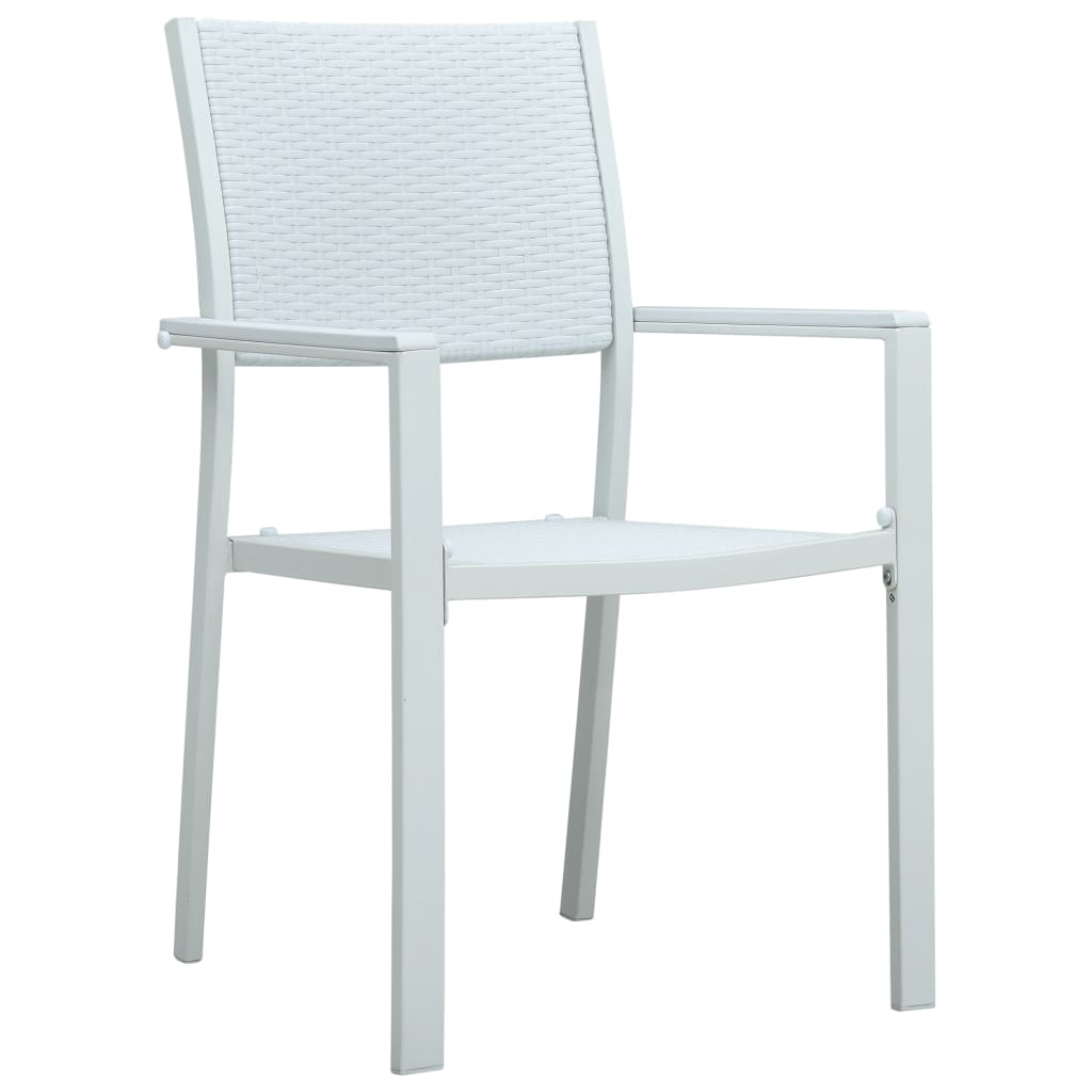 Garden chairs 4 pieces. White plastic rattan look
