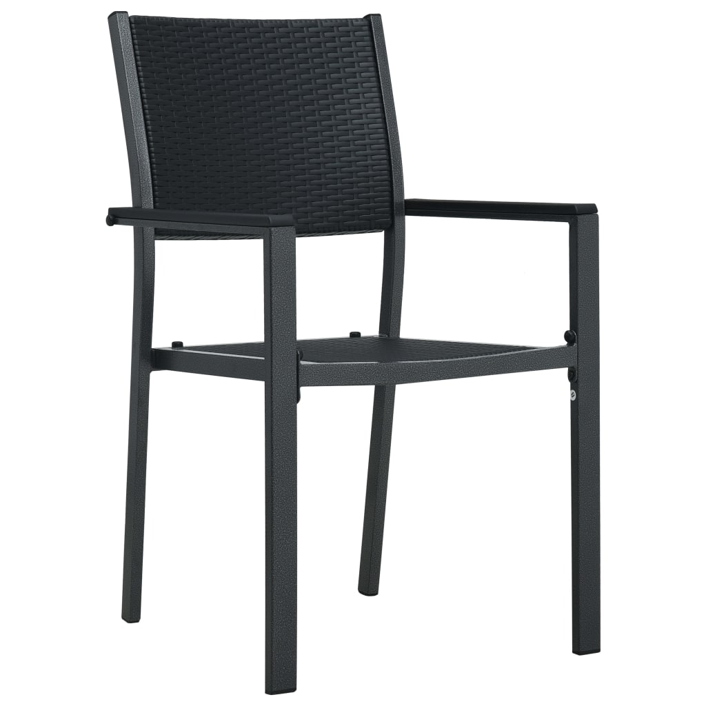 Garden chairs 2 pieces. Black plastic rattan look