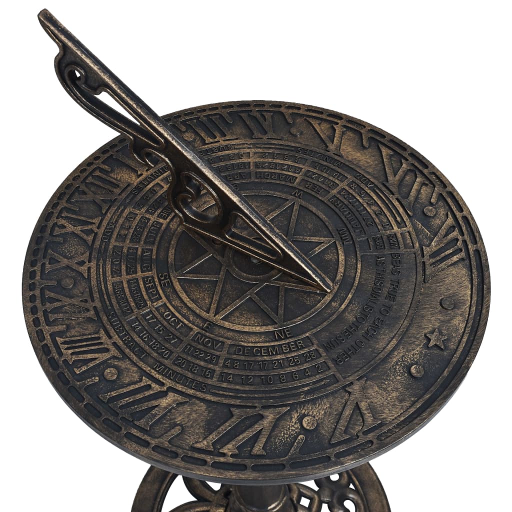Bronze sundial 35.5 x 82 cm plastic