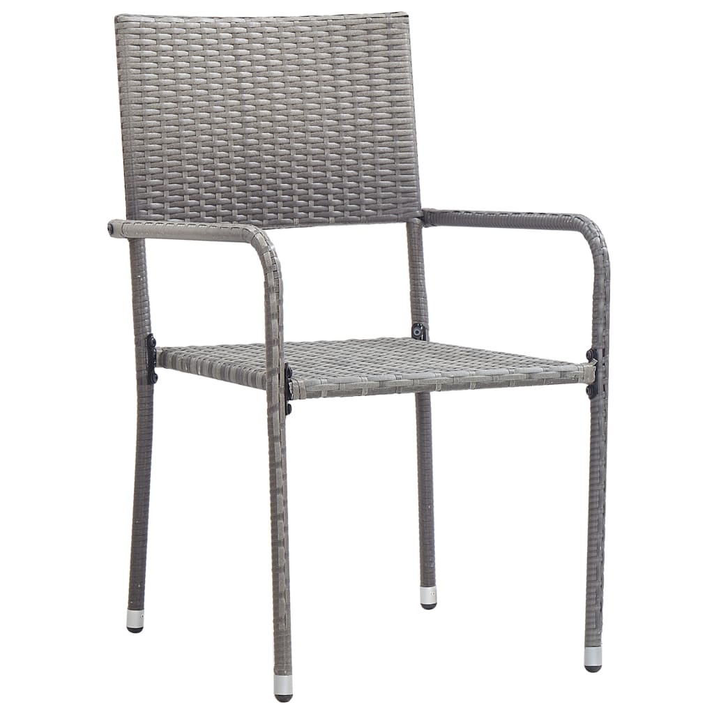 Garden chairs 2 pcs. Poly rattan gray
