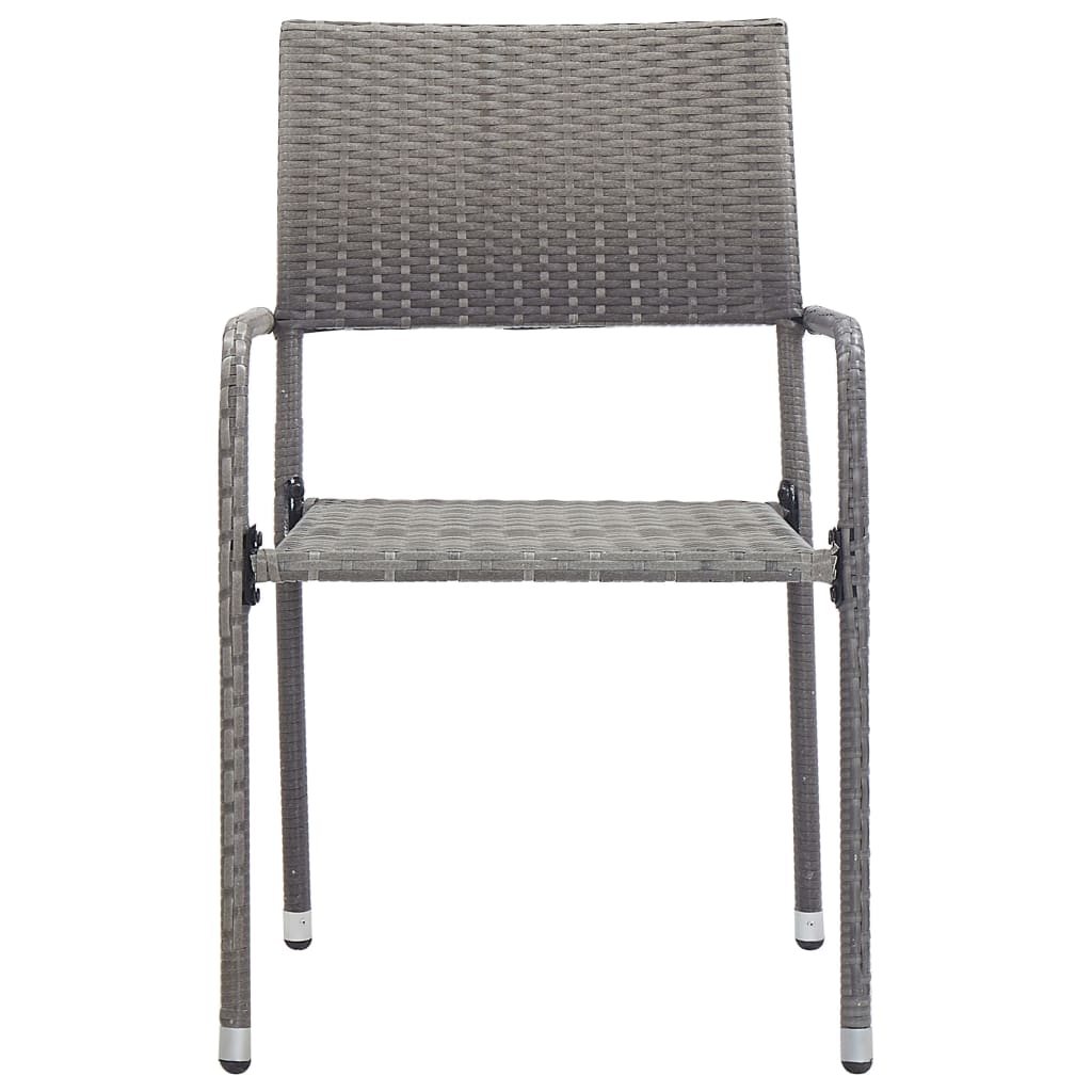 Garden chairs 2 pcs. Poly rattan gray