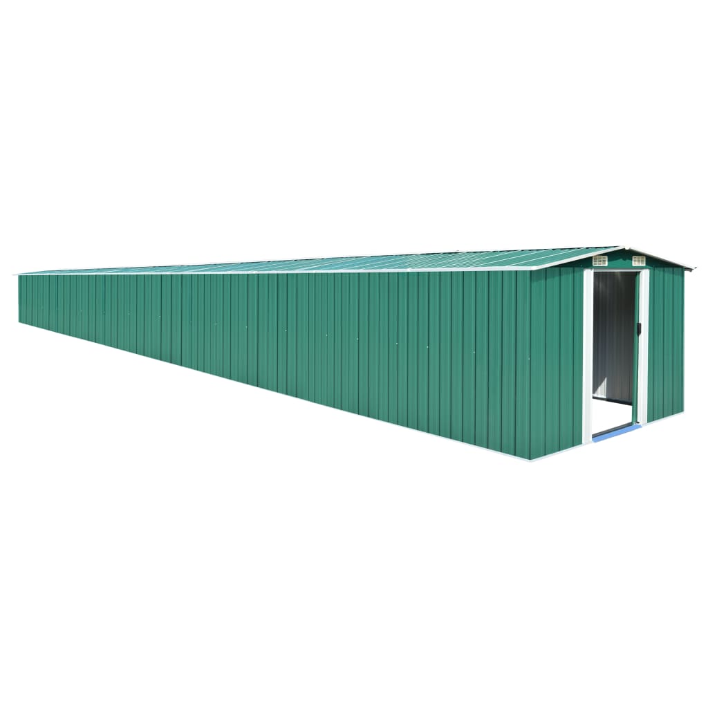 Tool shed green 257x990x181 cm Galvanized steel