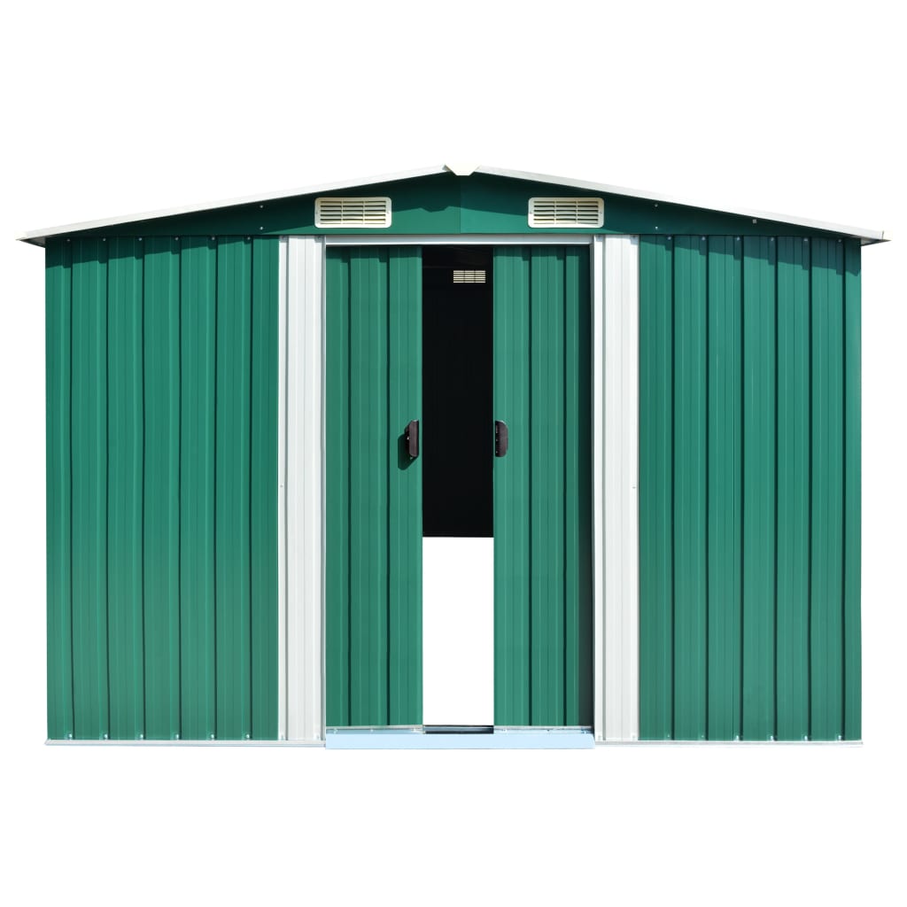 Tool shed green 257x990x181 cm Galvanized steel