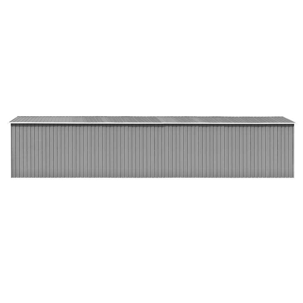 Tool shed gray 257x990x181 cm galvanized steel