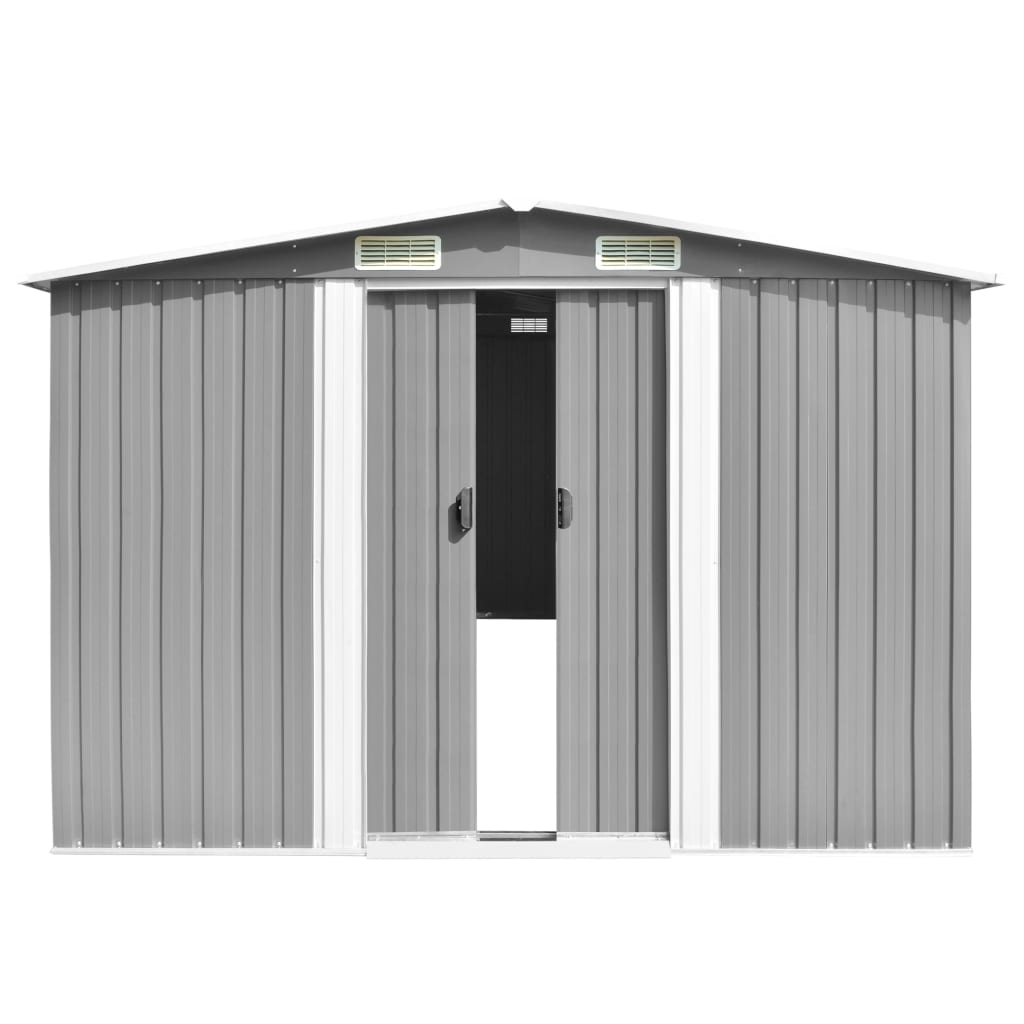 Tool shed gray 257x990x181 cm galvanized steel