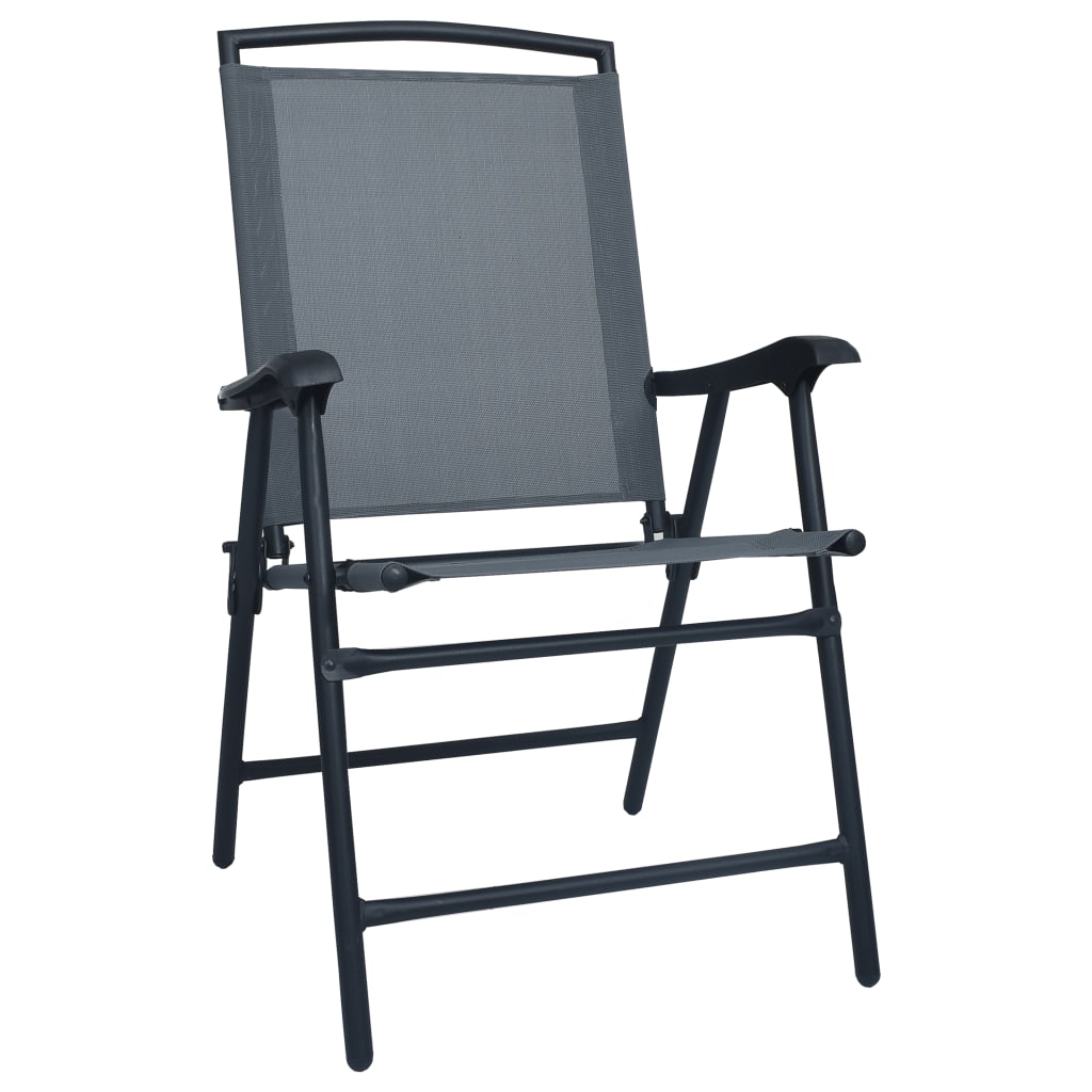 Folding garden chairs 2 pcs. Textilene Gray