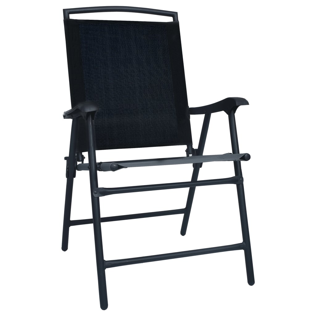 Folding garden chairs 2 pcs. Textilene Black