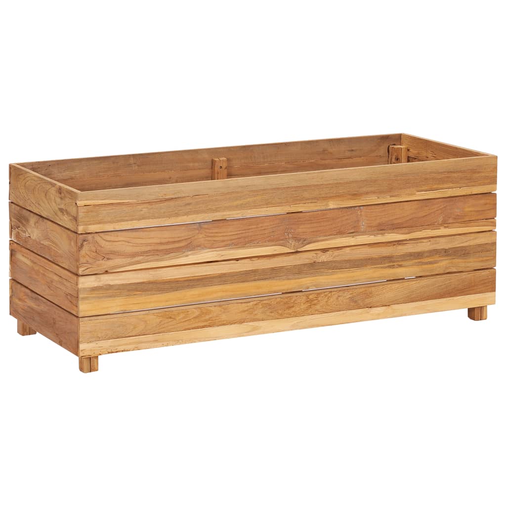 Hochbeet 100x40x38 cm Teak Altholz und Stahl