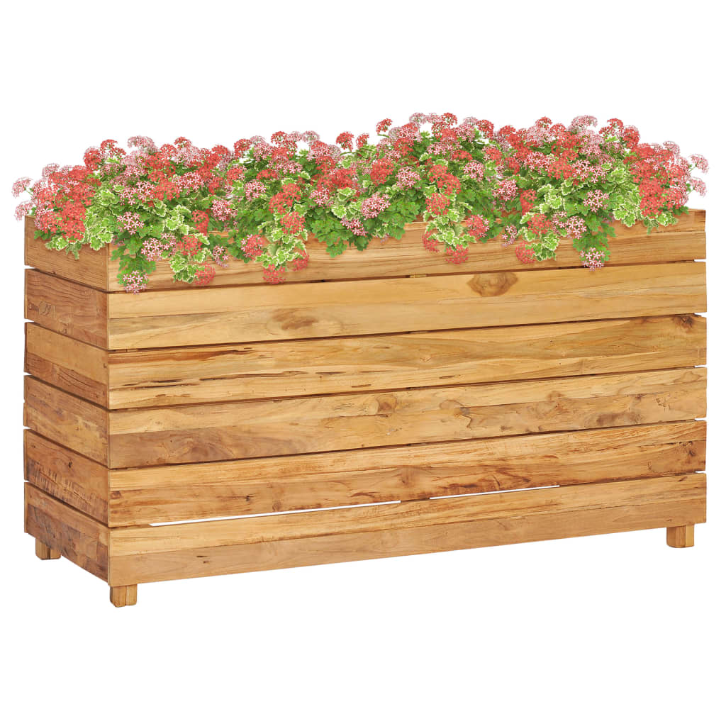 Hochbeet 100x40x55 cm Teak Altholz und Stahl