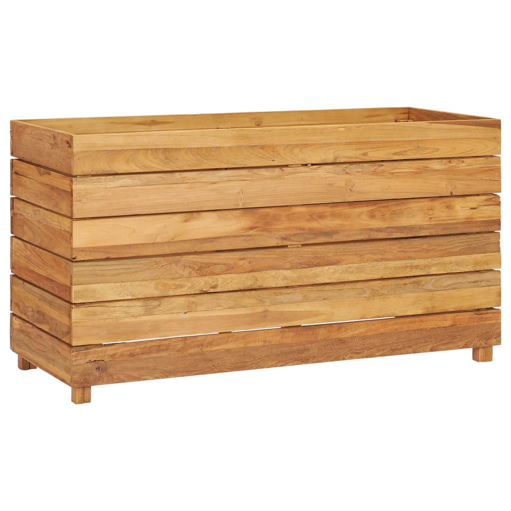 Hochbeet 100x40x55 cm Teak Altholz und Stahl