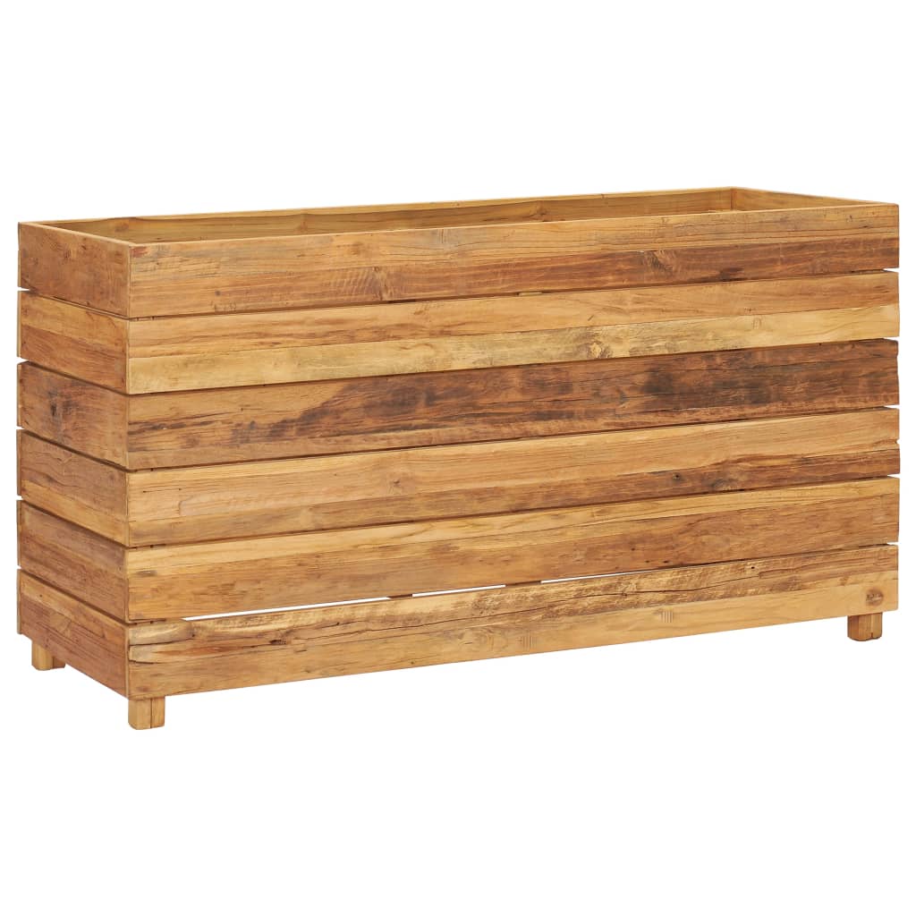 Hochbeet 100x40x55 cm Teak Altholz und Stahl