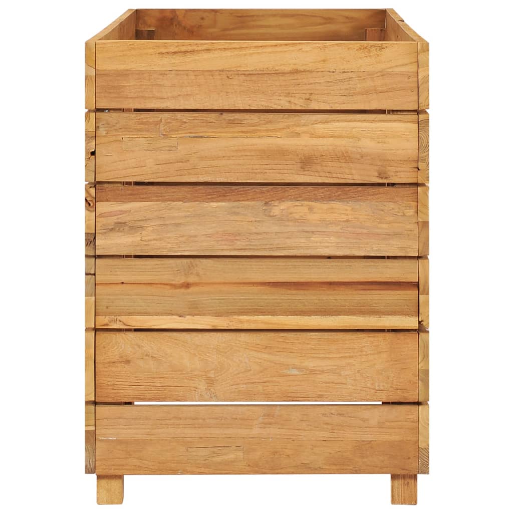 Hochbeet 100x40x55 cm Teak Altholz und Stahl